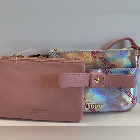 Juicy couture peek a bow Crossbody pink holo logo NEW - Picture 15 of 16